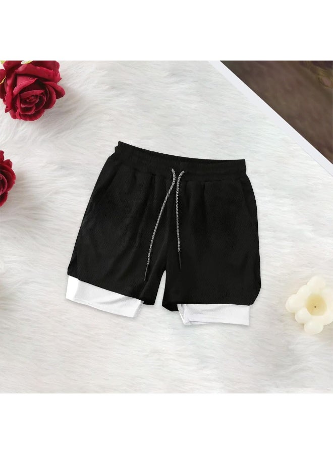 ناكسوس شورتات رياضية للرجال، شورتات رياضية للجري للرجال، شورتات رياضية برباط للرجال، شورتات رياضية فضفاضة بطبقتين وأربعة جيوب - Image 3